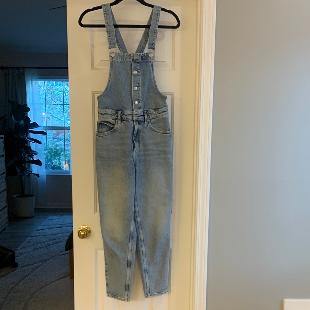 Free People Light Blue Women's Denim Overalls